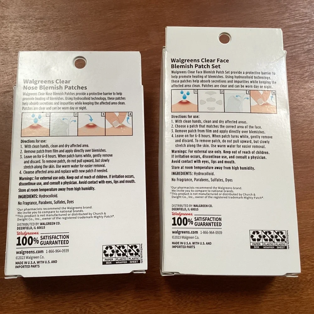 Walgreens Clear Face and Nose Blemish Patches Bundle of 2 Boxes NEW
